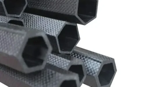 Hexagonal carbon fiber tubing with anti-rotation geometry by 76Plastic.