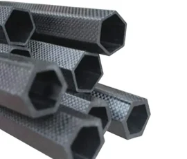 Hexagonal carbon fiber tubing with anti-rotation geometry by 76Plastic.